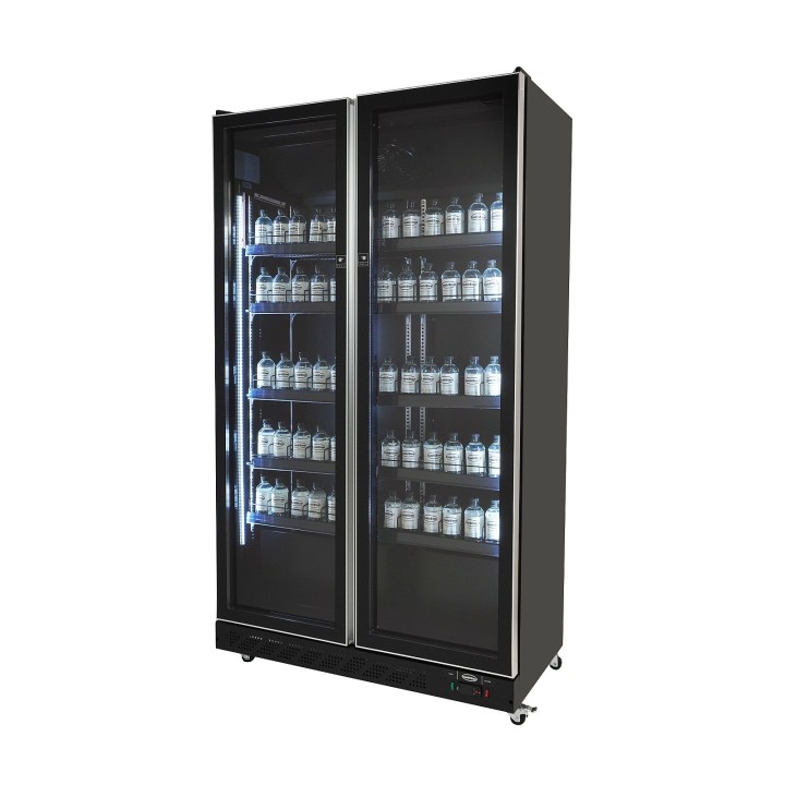 RÉFRIGÉRATEUR 2 PORTES EN VERRE NOIR