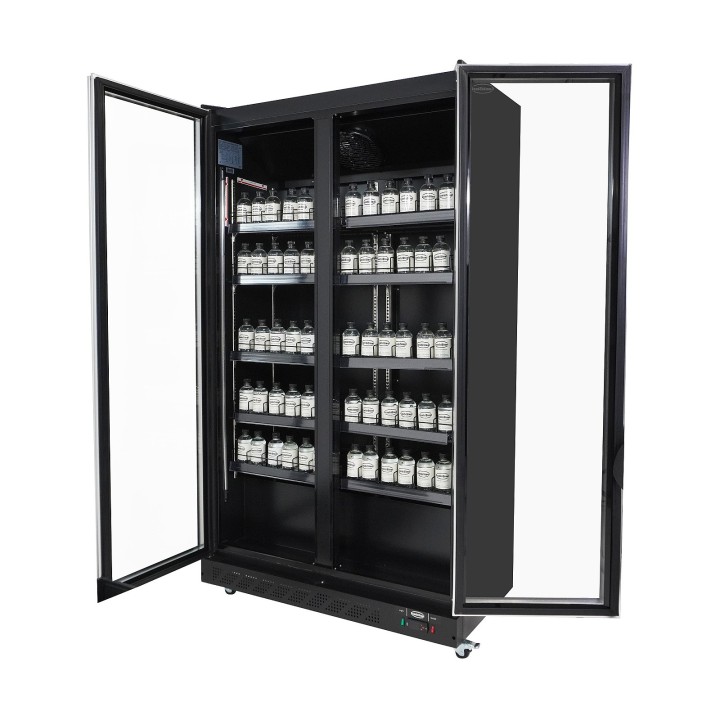 RÉFRIGÉRATEUR 2 PORTES EN VERRE NOIR