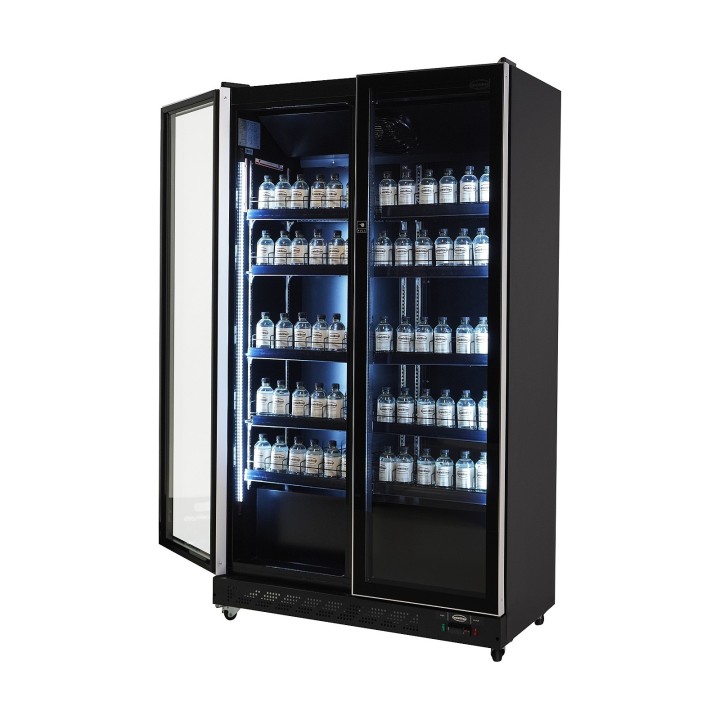 RÉFRIGÉRATEUR 2 PORTES EN VERRE NOIR