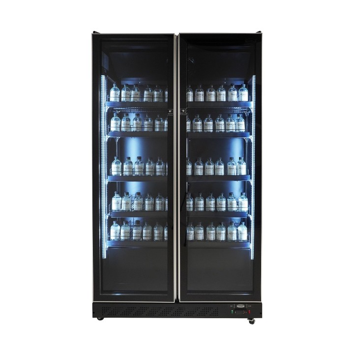 RÉFRIGÉRATEUR 2 PORTES EN VERRE NOIR