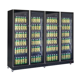 RÉFRIGÉRATEUR 4 PORTES EN VERRE NOIR  *TRANSPORT SUR DEMANDE*