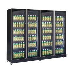 RÉFRIGÉRATEUR 4 PORTES EN VERRE NOIR  *TRANSPORT SUR DEMANDE*