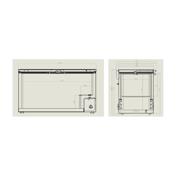 CONGÉLATEUR BAHUT COUVERCLE EN INOX 469 L