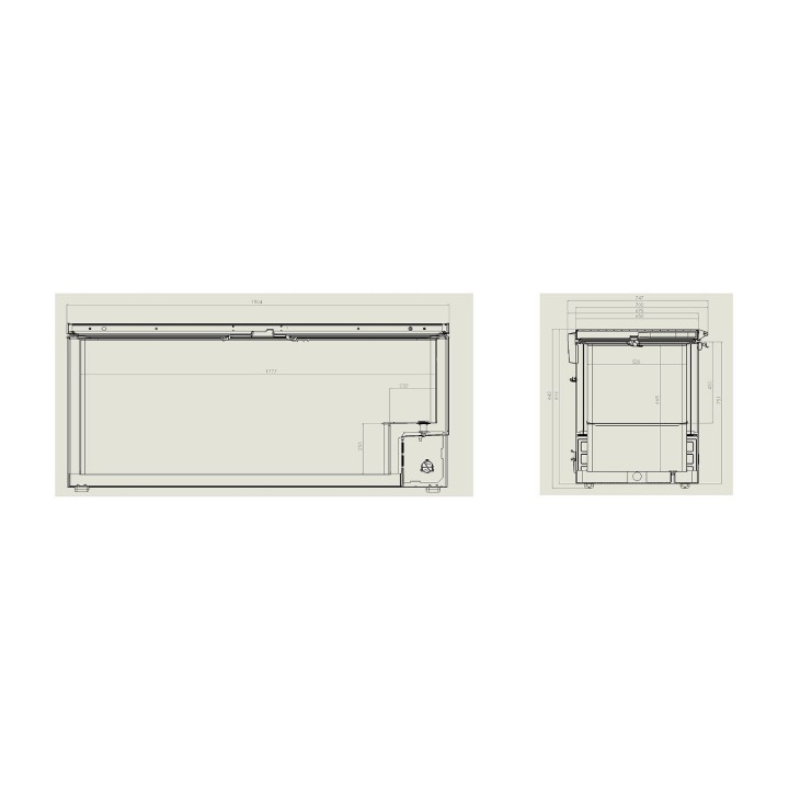 CONGÉLATEUR BAHUT COUVERCLE EN INOX 635 L