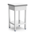 BILLOT DE BOUCHERIE LESTE AVEC PLAN DE TRAVAIL EN POLYPROPYLENE BLANC - L 500 x P 500 MM JBB5050BL FRICOSMOS