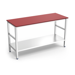 TABLE DE BOUCHERIE AVEC PLAN EN POLYETHYLENE ROUGE, L 2000 MM JT1BR-20070 FRICOSMOS