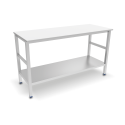 TABLE DE BOUCHERIE AVEC PLAN EN POLYETHYLENE BLANC, L 2000 MM JT1BB-20070 FRICOSMOS