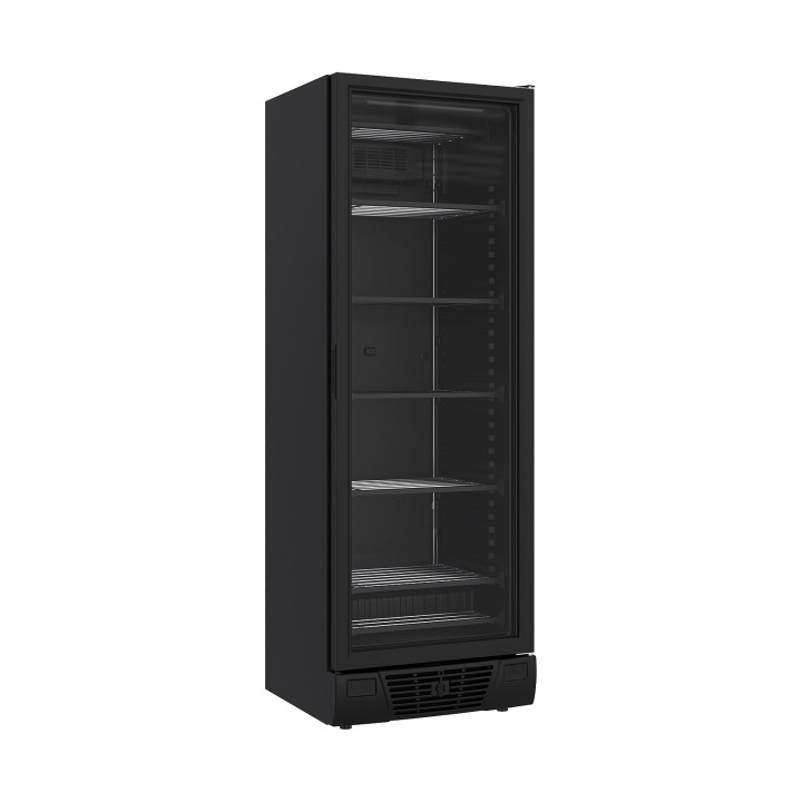 CONGÉLATEUR 1 PORTE EN VERRE NOIR 382L
