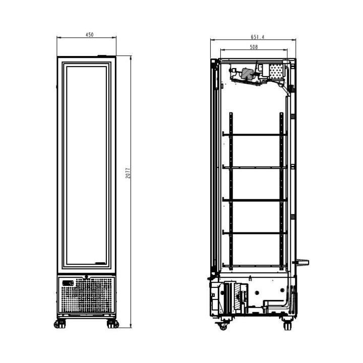 RÉFRIGÉRATEUR 1 PORTE EN VERRE NOIR 348L *TRANSPORT SUR DEMANDE*