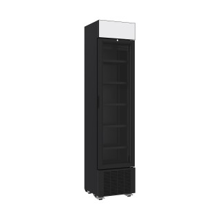 RÉFRIGÉRATEUR 1 PORTE EN VERRE NOIR 232L *TRANSPORT SUR DEMANDE*