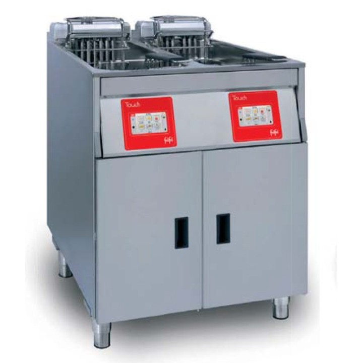 ELECTRISCHE HOOG RENDEMENT FRITEUSE TOUCHSCREEN, 2 x 14 L, PRODUCTIE 2 x 27 KG/U, MET OLIEFILTERING RFHRET622 FRIFRI