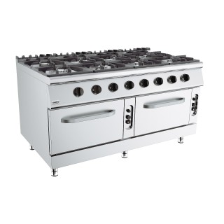 BASE 900 CUISINIERE A GAZ 8 BR. AVEC FOUR À GAZ