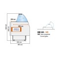 GEVENTILEERDE GEKOELDE TOONBANK (D 895 MM), GEBOGEN RUITEN, L 1040 MM FMR0810VC TECNODOM