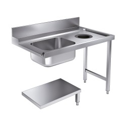 TABLE D'APPROVISIONEMENT ÉTAGÈRE AVEC TROU DÉCHETS 1200 À DROITE POUR 7280.0045-0046