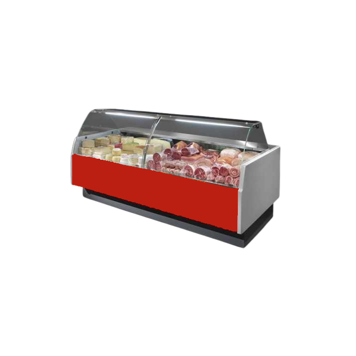 GEVENTILEERDE GEKOELDE TOONBANK (D 895 MM), GEBOGEN RUITEN, L 1520 MM FMR0815VC TECNODOM