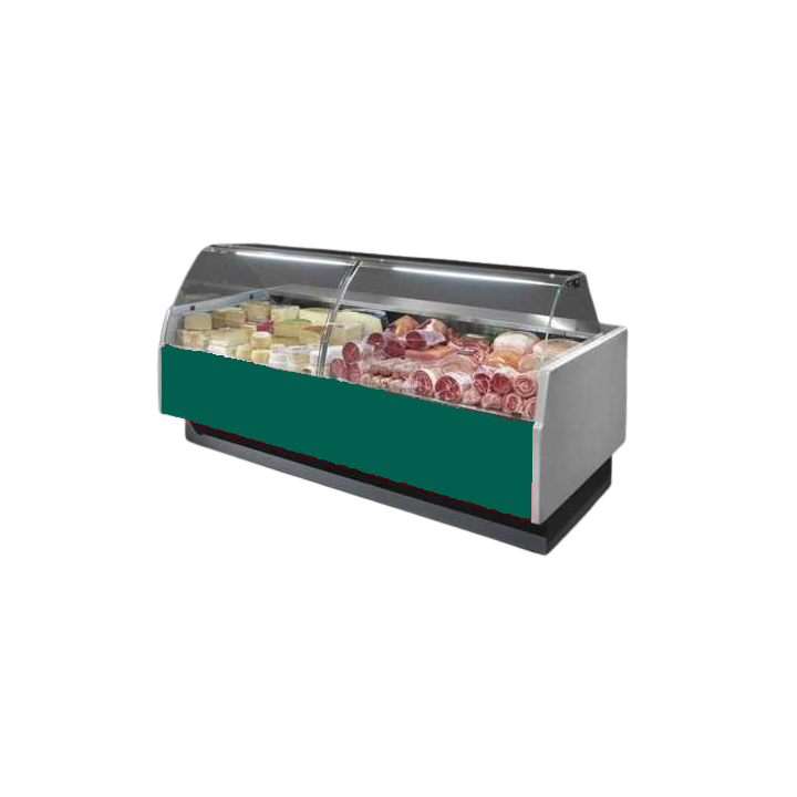 GEVENTILEERDE GEKOELDE TOONBANK (D 895 MM), GEBOGEN RUITEN, L 1520 MM FMR0815VC TECNODOM