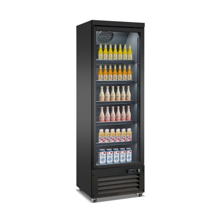 RÉFRIGÉRATEUR 1 PORTE EN VERRE NOIR CEB-500R BL