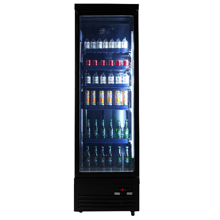 RÉFRIGÉRATEUR 1 PORTE EN VERRE NOIR CEB-500R BL