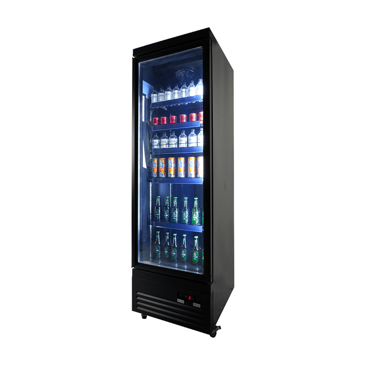 RÉFRIGÉRATEUR 1 PORTE EN VERRE NOIR CEB-500R BL
