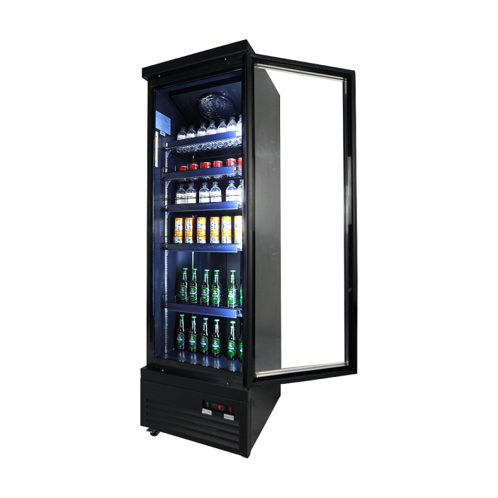 RÉFRIGÉRATEUR 1 PORTE EN VERRE NOIR CEB-500R BL