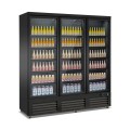 RÉFRIGÉRATEUR 3 PORTES EN VERRE NOIR CEB-1600R BL