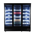 RÉFRIGÉRATEUR 3 PORTES EN VERRE NOIR CEB-1600R BL