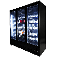 RÉFRIGÉRATEUR 3 PORTES EN VERRE NOIR CEB-1600R BL