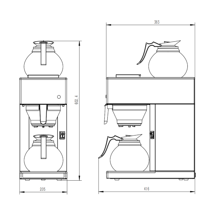 MACHINE DE CAFÉ INCL. 2 CARAFE EN VERRE 1.8L
