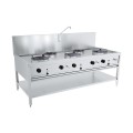 TABLE WOK À GAZ 3X17KW + 2X9KW