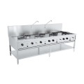 TABLE WOK À GAZ 4X17kW + 3X9kW
