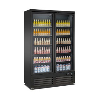 CONGÉLATEUR 2 PORTES EN VERRE NOIR CEB-1200F BL