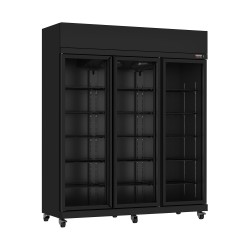 RÉFRIGÉRATEUR 3 PORTES EN VERRE IRM-1180R BL