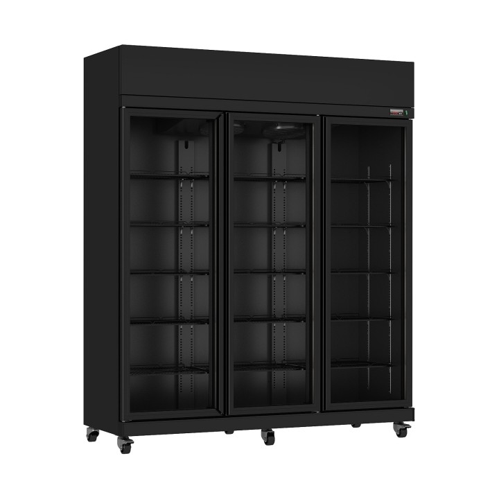 RÉFRIGÉRATEUR 3 PORTES EN VERRE IRM-1180R BL