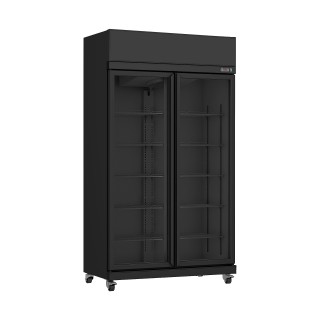 RÉFRIGÉRATEUR 2 PORTES EN VERRE NOIR IRM-770R BL