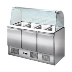 Saladette réfrigérée 3 portes + Vitres Bombées - 1365 x 700 x 1330 mm