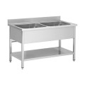 Plonge en inox - 2 Bacs sans égoutttoir , 1000 x 700 x 850 mm