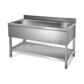 Plonge en inox - 1 Bac sans égouttoir , 1200 x 700 x850 mm