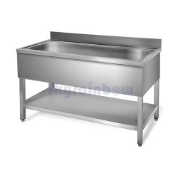 Plonge en inox - 1 Bac sans égouttoir , 1200 x 700 x850 mm