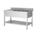 Plonge en inox - 2 Bacs - égouttoir à gauche , 1800 x 700 x850 mm