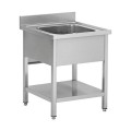 Plonge en inox - 1 Bac sans égouttoir, 800 x 600 x850 mm