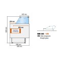COMPTOIR VITRINE REFRIGERE VENTILE (P 895 MM), VITRES DROITES, L 2480 MM FMR0825VD TECNODOM