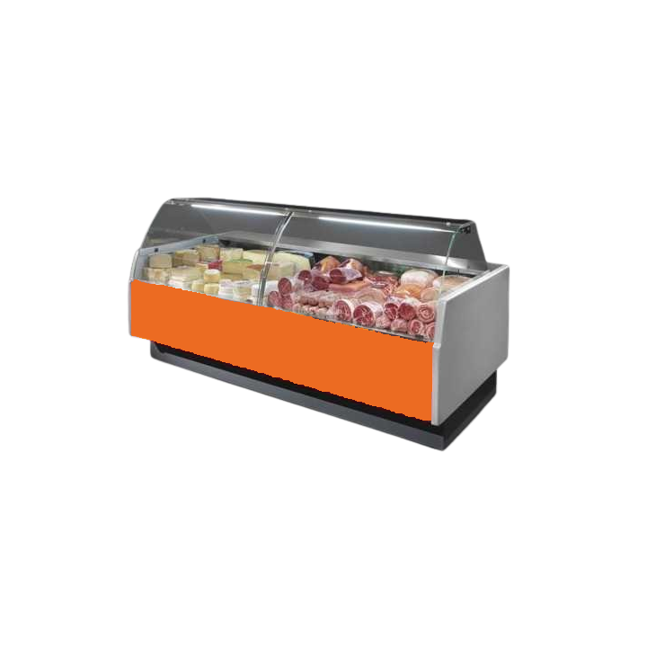 GEVENTILEERDE GEKOELDE TOONBANK (D 1175 MM), GEBOGEN RUITEN, L 2000 MM FMR1020VC TECNODOM