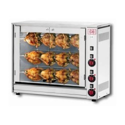 ROTISSOIRE A POULETS ELECTRIQUE, 3 BROCHES, MAX 12 POULETS ROTE12P CB ITALY