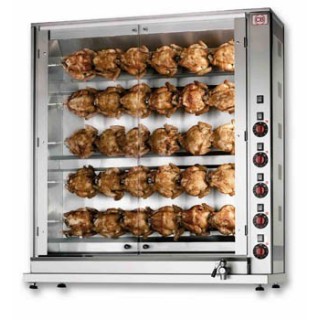 ROTISSOIRE A POULETS ELECTRIQUE, 5 BROCHES, MAX 30 POULETS ROTE30P CB ITALY