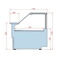 COMPTOIR VITRINE REFRIGERE VENTILE (1150 MM), VITRES DROITES, L 1520 MM FM1015VD TECNODOM