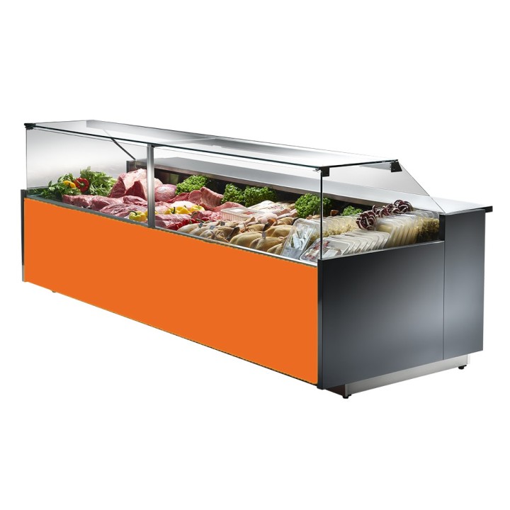 GEVENTILEERDE GEKOELDE TOONBANK (D 1150 MM), RECHTE RUITEN, L 2000 MM FM1020VD TECNODOM