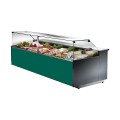 GEVENTILEERDE GEKOELDE TOONBANK (D 1150 MM), RECHTE RUITEN, L 2480 MM FM1025VD TECNODOM