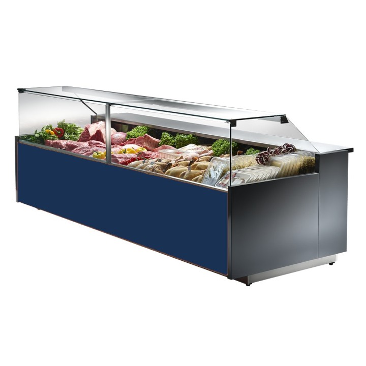 COMPTOIR VITRINE REFRIGERE VENTILE (1150 MM), VITRES DROITES, L 2960 MM FM1030VD TECNODOM