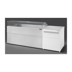 COMPTOIR VITRINE REFRIGERE VENTLE (940 MM), VITRES DROITES, L 1377 MM KPK0814VD TECNODOM