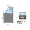 COMPTOIR VITRINE REFRIGERE VENTLE (940 MM), VITRES DROITES, L 1802 MM KPK0818VD2M TECNODOM